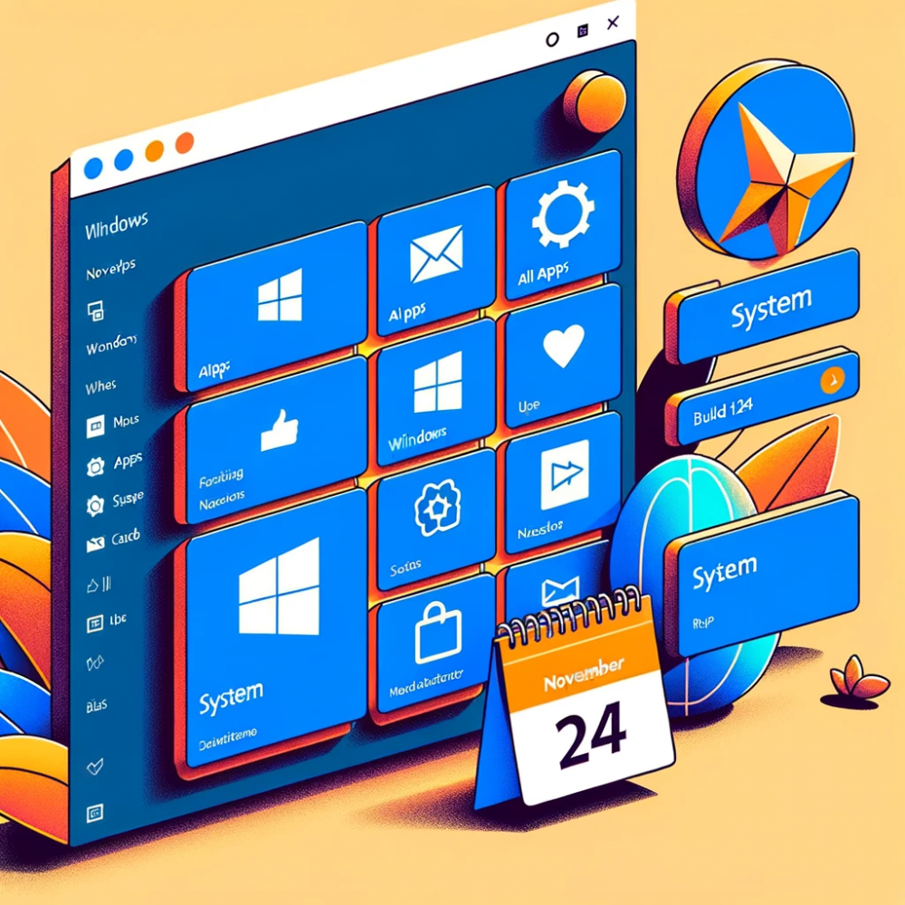 DALL·E 2023-10-27 04.18.27 - Illustration showcasing the Windows 11 interface, focusing on the 'All Apps' section in the Start Menu. The system components within this section now