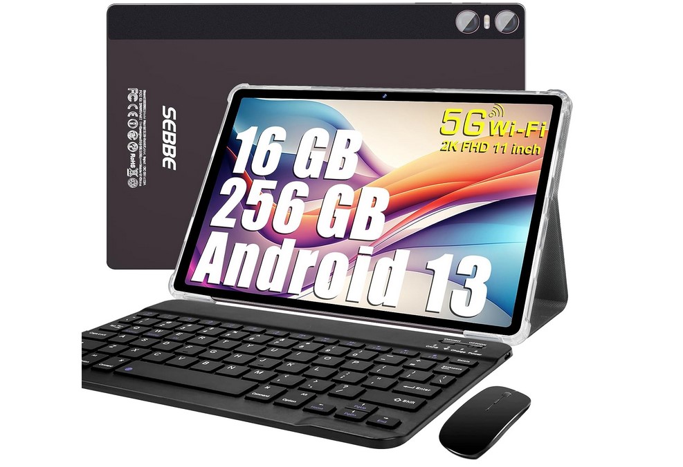 SEBBE Tablet 11 Pollici Android 13: Schermo 2K, Fotocamera