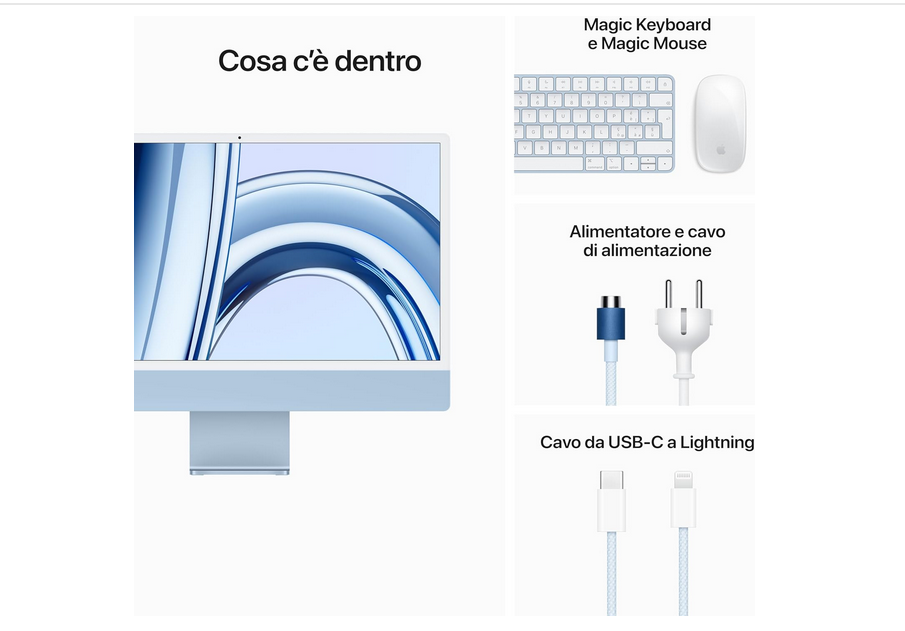  Apple 2023 Computer desktop all-in-one iMac con chip M3